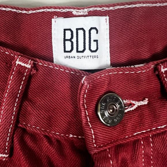 BDG Urban Outfitters Dad Jeans Womens 28 Rust Red Straight Leg 90s Retro Fall - Picture 6 of 7